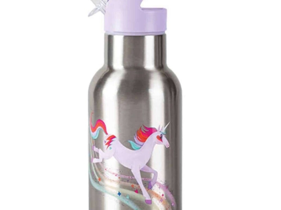 Μπουκάλι Νερού Μονόκεροι BER-3810639 400ml Φ7x19cm Inox-Purple Crocodile Creek Ανοξείδωτο Ατσάλι
