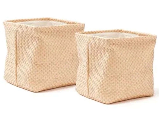 Καλάθια Αποθήκευσης (Σετ 2Τμχ) KC1000442 30x30x30cm Beige Kid'S Concept Πολυέστερ