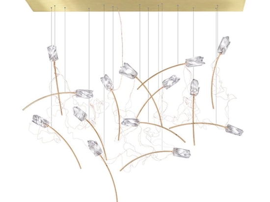 Φωτιστικό Οροφής - Ράγα Tulip 14 Linear Gold Slamp