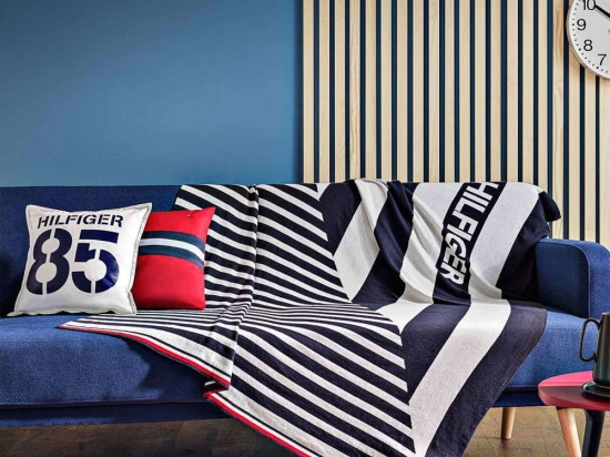 Ριχτάρι Cruise Navy Tommy Hilfiger Πολυθρόνα 130x170cm 100% Βαμβάκι