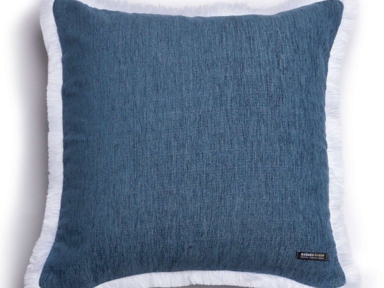 Μαξιλαροθήκη Διακοσμητική Four Seasons Trimming Blue Jean Aslanis Home 60Χ60 Βαμβάκι-Chenille