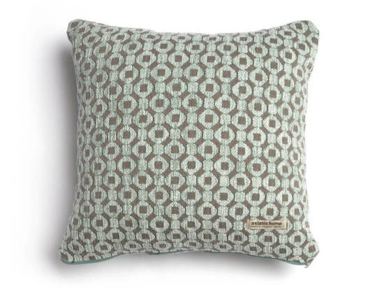 Μαξιλαροθήκη Διακοσμητική Vermio Classic Mint-Choco Aslanis Home 45X45 Βαμβάκι-Chenille