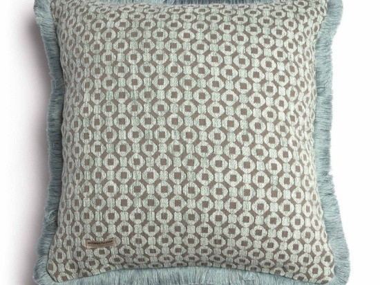 Μαξιλαροθήκη Διακοσμητική Vermio Trimming Mint-Choco Aslanis Home 60Χ60 Βαμβάκι-Chenille