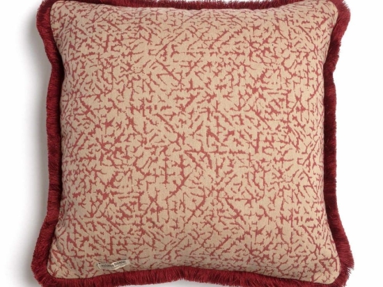 Μαξιλαροθήκη Διακοσμητική Athos Trimming Bordo-Beige Aslanis Home 60Χ60 Βαμβάκι-Chenille