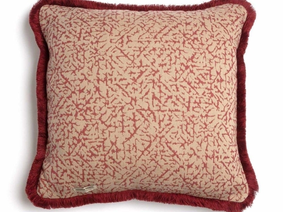 Μαξιλαροθήκη Διακοσμητική Athos Trimming Bordo-Beige Aslanis Home 45X45 Βαμβάκι-Chenille