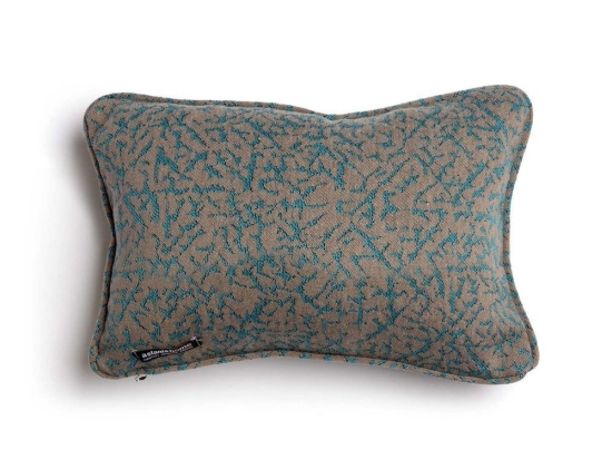 Μαξιλαροθήκη Διακοσμητική Athos Ραφή Γκανς Turquoise-Beige Aslanis Home 30X50 Βαμβάκι-Chenille