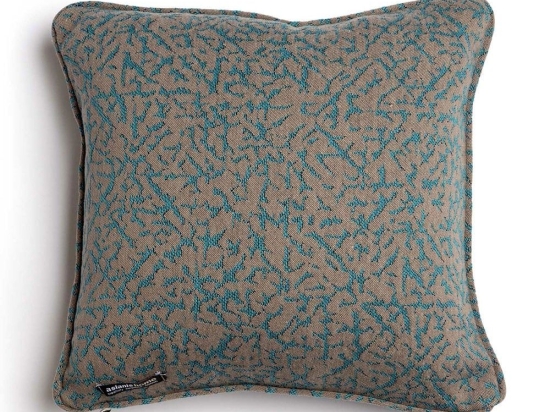 Μαξιλαροθήκη Διακοσμητική Athos Ραφή Γκανς Turquoise-Beige Aslanis Home 45X45 Βαμβάκι-Chenille
