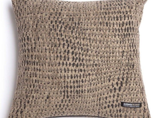 Μαξιλαροθήκη Διακοσμητική Ismaros Classic Beige-Black Aslanis Home 45X45 Βαμβάκι-Chenille