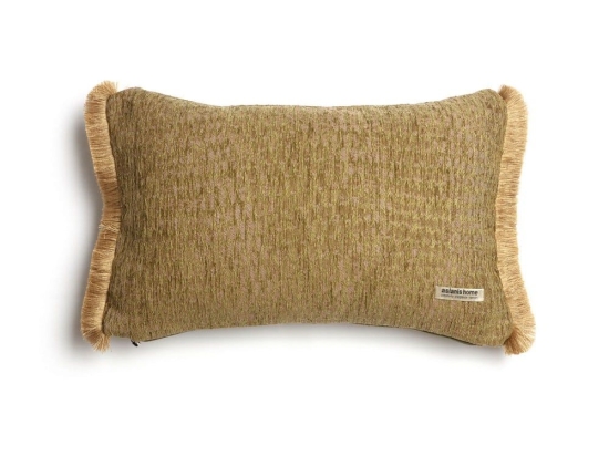 Μαξιλαροθήκη Διακοσμητική Ismaros Trimming Olive-Beige Aslanis Home 30X50 Βαμβάκι-Chenille