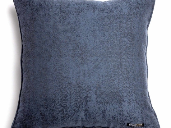 Μαξιλαροθήκη Διακοσμητική Kedros Blue-Black Ραφή Γκανς Aslanis Home 60Χ60 Βαμβάκι-Chenille