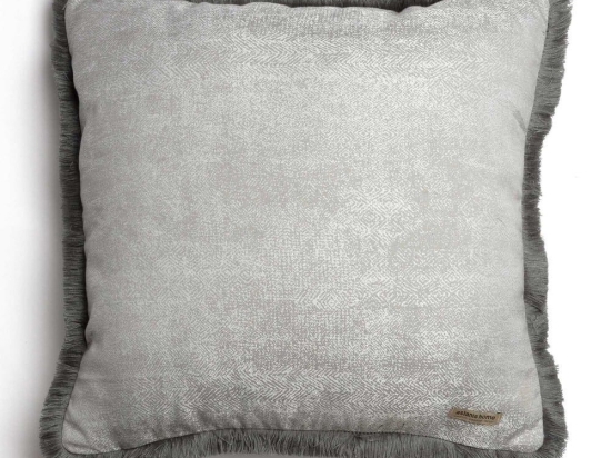 Μαξιλαροθήκη Διακοσμητική Kedros Grey-Silver Trimming Aslanis Home 60Χ60 Βαμβάκι-Chenille