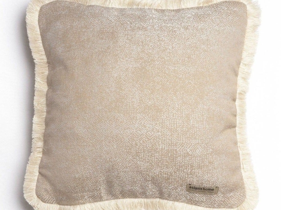 Μαξιλαροθήκη Διακοσμητική Kedros Beige-Ecru Trimming Aslanis Home 45X45 Βαμβάκι-Chenille