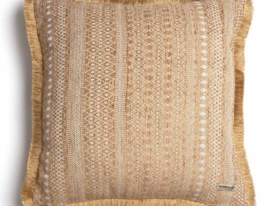 Μαξιλαροθήκη Διακοσμητική Olympos Trimming Beige Sand Aslanis Home 60Χ60 Βαμβάκι-Chenille