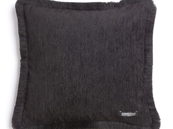 Μαξιλαροθήκη Διακοσμητική Plain 4 Seasons Trimming Black Aslanis Home 60Χ60 Βαμβάκι-Chenille