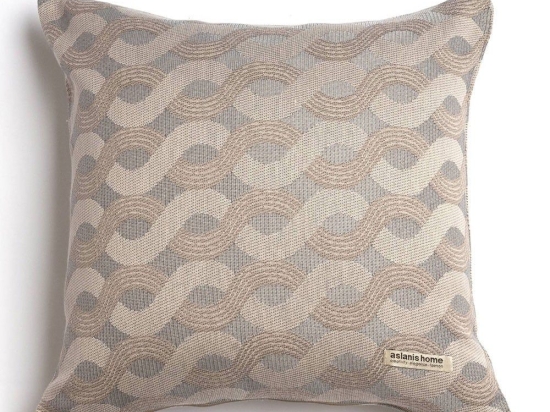 Μαξιλαροθήκη Διακοσμητική Pinovo Classic Beige-Grey Aslanis Home 45X45 Βαμβάκι-Chenille