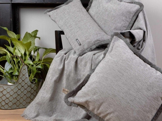 Ριχτάρι Four Seasons Grey Aslanis Home Τριθέσιο 180x300cm Βαμβάκι-Chenille