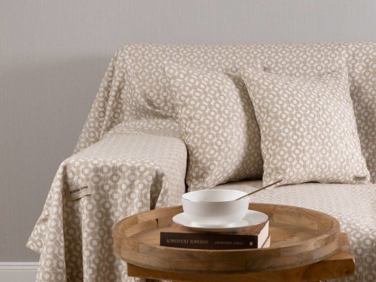Ριχτάρι Vermio Sand-Ecru Aslanis Home Διθέσιο 180x250cm Βαμβάκι-Polycotton