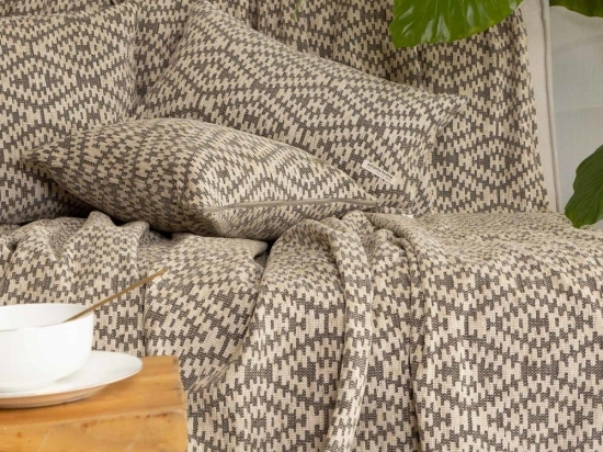 Ριχτάρι Akritas Beige-Sand Aslanis Home Τριθέσιο 180x300cm Βαμβάκι-Polycotton