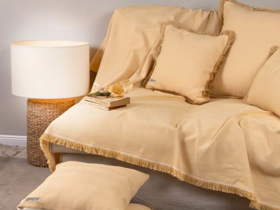Ριχτάρι Atheras Ochre Aslanis Home Πολυθρόνα 180x180cm Βαμβάκι-Πολυέστερ