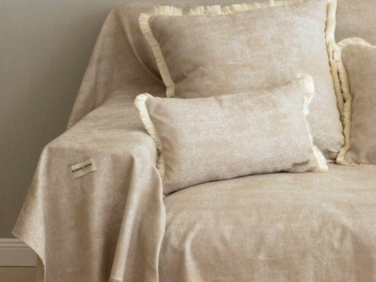 Ριχτάρι Kedros Beige-Ecru Aslanis Home Πολυθρόνα 180x180cm Βαμβάκι-Πολυέστερ