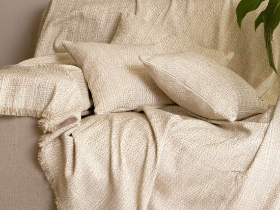Ριχτάρι Onia Sand-Ecru Aslanis Home Πολυθρόνα 180x180cm Βαμβάκι-Polycotton