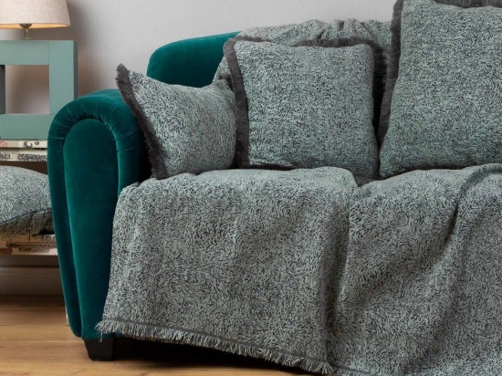 Ριχτάρι Parnassos Mint-Grey Aslanis Home Πολυθρόνα 180x180cm Βαμβάκι-Polycotton