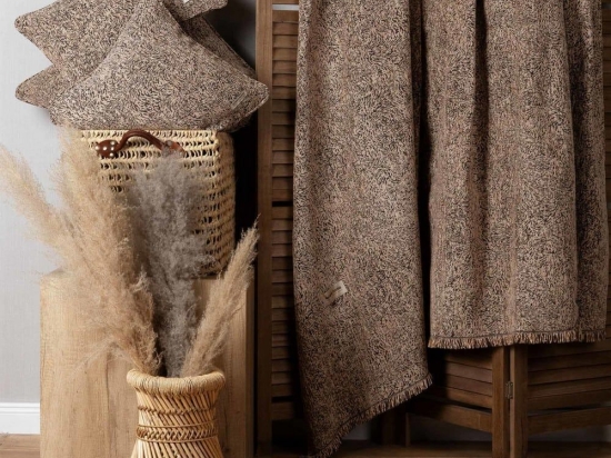 Ριχτάρι Parnassos Beige-Choco Aslanis Home Τετραθέσιο 180x350cm Βαμβάκι-Polycotton