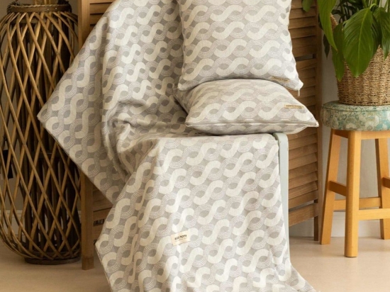 Ριχτάρι Pinovo Grey Aslanis Home Διθέσιο 180x250cm Βαμβάκι-Πολυέστερ