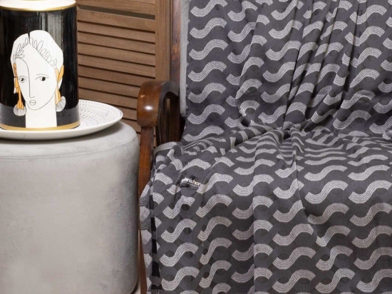 Ριχτάρι Pinovo Graphite-Silver Aslanis Home Διθέσιο 180x250cm Βαμβάκι-Πολυέστερ