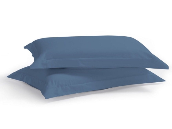 Μαξιλαροθήκες Satin Plain (Σετ 2τμχ) Blue Raf Aslanis Home 50Χ70 100% Βαμβακοσατέν