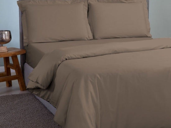 Παπλωματοθήκη Satin Plain Dark Brown Aslanis Home Ημίδιπλο 160x220cm 100% Βαμβακοσατέν