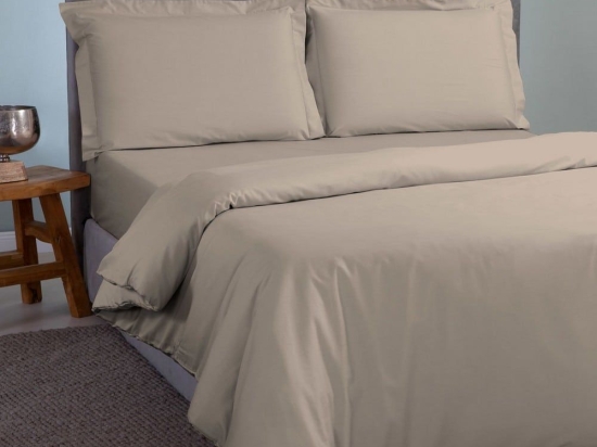 Παπλωματοθήκη Satin Plain Beige-Ecru Aslanis Home King Size 260x240cm 100% Βαμβακοσατέν