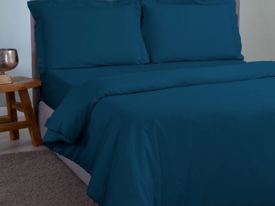 Παπλωματοθήκη Satin Plain Dark Blue Aslanis Home King Size 260x240cm 100% Βαμβακοσατέν