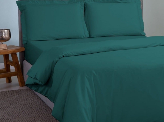 Παπλωματοθήκη Satin Plain Green Aslanis Home King Size 260x240cm 100% Βαμβακοσατέν