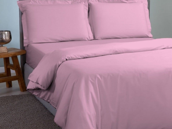 Παπλωματοθήκη Satin Plain Light Pink Aslanis Home Υπέρδιπλο 220x240cm 100% Βαμβακοσατέν