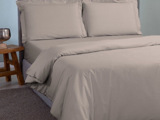 Παπλωματοθήκη Satin Plain Light Khaki Aslanis Home Ημίδιπλο 160x220cm 100% Βαμβακοσατέν