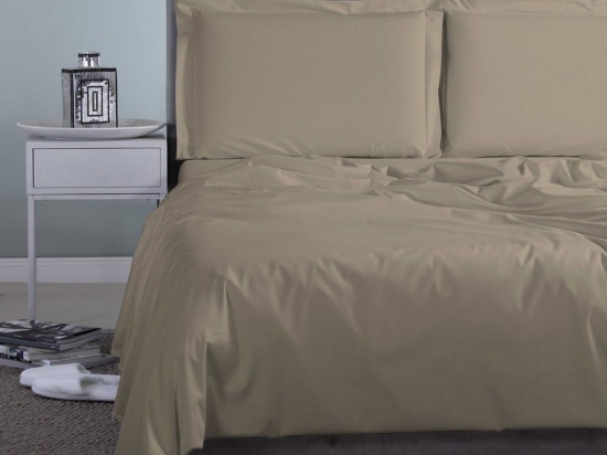 Σεντόνι Satin Plain Green-Olive Aslanis Home Ημίδιπλο 170x270cm 100% Βαμβακοσατέν