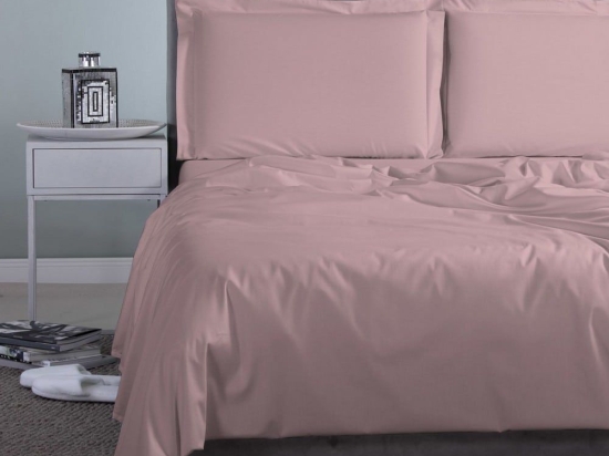 Σεντόνι Satin Plain Dusty Pink Aslanis Home King Size 260x265cm 100% Βαμβακοσατέν