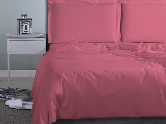 Σεντόνι Satin Plain Fucshia Aslanis Home King Size 260x265cm 100% Βαμβακοσατέν