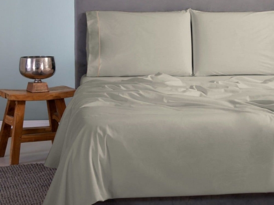 Σεντόνια Satin Plain (Σετ 4τμχ) Beige Aslanis Home Υπέρδιπλο 250x270cm 100% Βαμβακοσατέν
