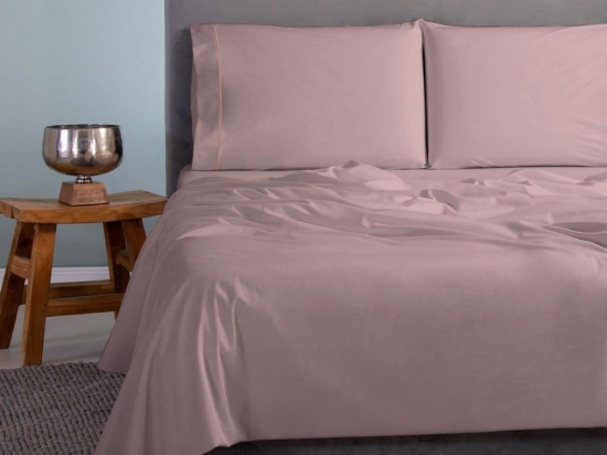 Σεντόνια Satin Plain (Σετ 4τμχ) Dusty Pink Aslanis Home Υπέρδιπλο 250x270cm 100% Βαμβακοσατέν