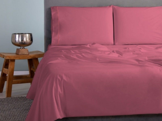 Σεντόνια Satin Plain (Σετ 4τμχ) Fucshia Aslanis Home Υπέρδιπλο 250x270cm 100% Βαμβακοσατέν