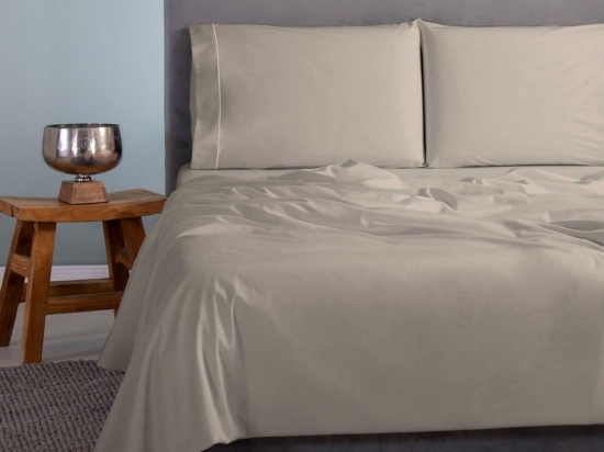 Σεντόνια Satin Plain (Σετ 3τμχ) Sand Aslanis Home Ημίδιπλο 170x270cm 100% Βαμβακοσατέν
