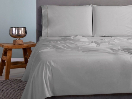 Σεντόνια Satin Plain (Σετ 4τμχ) Warm Grey Aslanis Home King Size 260x265cm 100% Βαμβακοσατέν