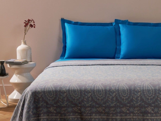 Κουβερλί Como Blue Bassetti King Size 260x260cm 100% Βαμβάκι
