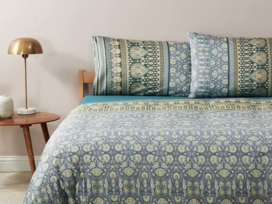 Παπλωματοθήκη Mira (Σετ 4τμχ) Green Bassetti Υπέρδιπλo 250x210cm 100% Βαμβακοσατέν
