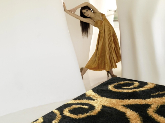 Χαλί Aslanis Χειροποίητο Tao Black-Gold 190X290cm