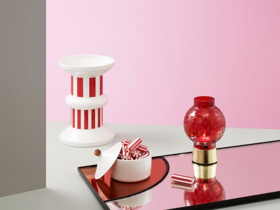 Κηροπήγιο Ρεσώ Story Lollipop Red Normann Copenhagen Μέταλλο,Γυαλί