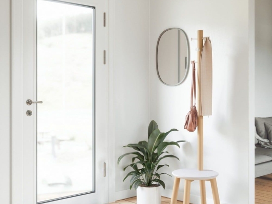 Καλόγερος Με Σκαμπό Pillar 1014257-668 White-Walnut Umbra Μέταλλο,Ξύλο