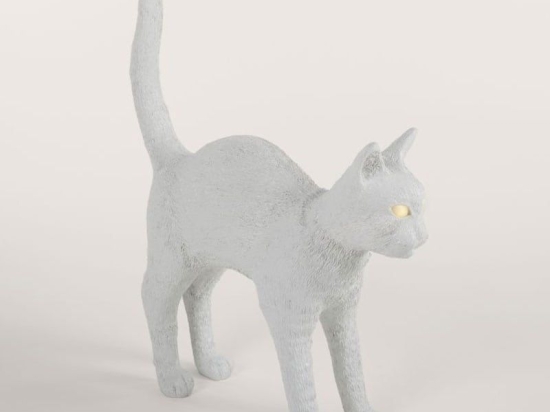 Φωτιστικό Επιτραπέζιο  - Δαπέδου Jobby The Cat 15040 White Seletti Πολυρεσίνη